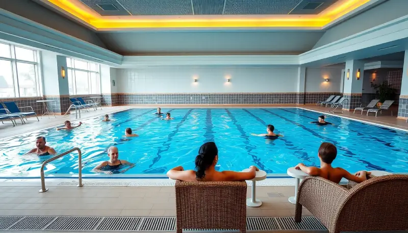 Indoor swimming pool with guests